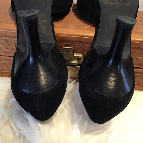 Michael Shannon black suede d’Orsay style “Burke”  2.5” heels. Size 8.5 medium - Picture 7 of 9